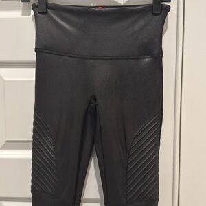 Spanx Faux Leather Moto Leggings Black Size Medium